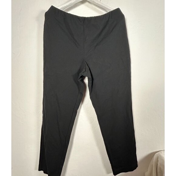 J. Jill Womens Black Slim Leg Ponte Ankle Pants Large Mid-Rise Pull-On Knit - Picture 1 of 10